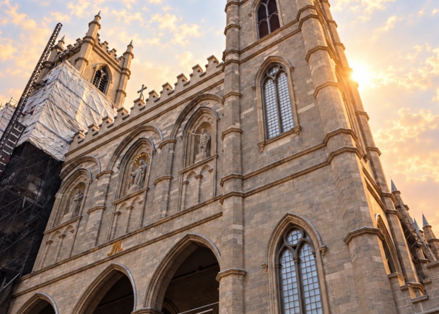 Монреаль празднует частичное окончание ремонта базилики Notre-Dame